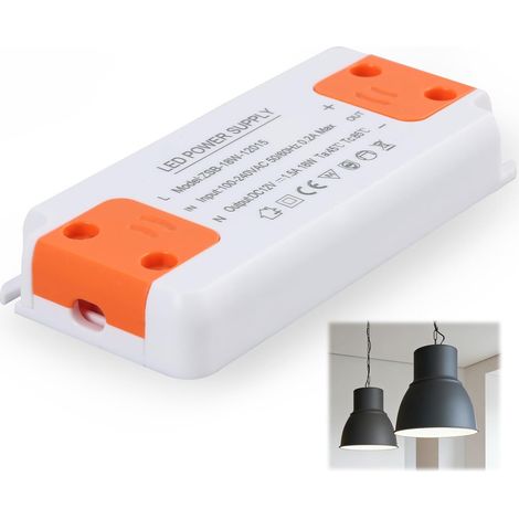 Transformateur LED 18 W 230 V vers 12 V DC, bloc d'alimentation pilote LED 12 V 1,5 A, transformateur ultra plat, tension constante, pas de scintillement, silencieux, pour bandes LED et systèmes