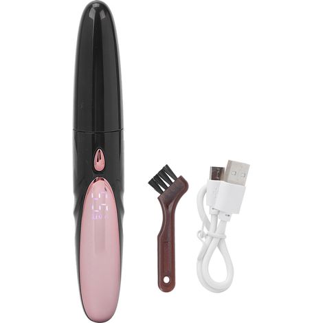 Recourbe-cils chauffant rechargeable, tête en silicone, portable, électrique, pour femmes, noir (1/5)
