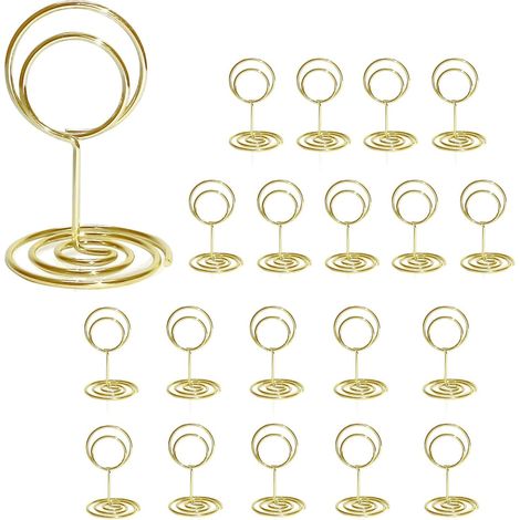 Support Pour Carte De Table - Support Porte-Numéro De Table En Fil De Fer - Pour Mariage Réception Événement - Lot De 20 Pièces