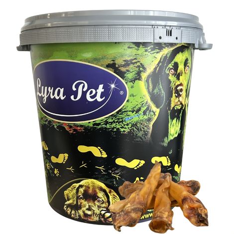 100 pièces d'oreilles de bovins Lyra Pet® env. 5 kg dans un bac de 30 L