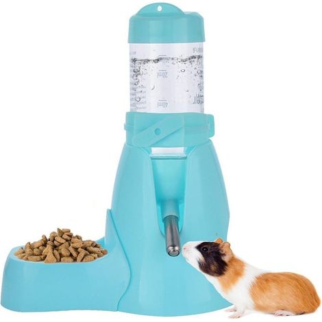 Distributeur automatique d'eau en bouteille pour hamsters, ratons laveurs et cochons d'Inde (80 ml, bleu) (1/4)