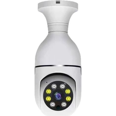 Caméra Ampoule Sécurité Extérieure WiFi Détection Mouvement Vision 360° Maison Chambre Garage Entrepôt Hôtel (1/5)