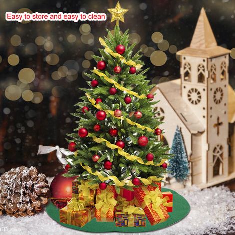 Tapis de protection pour sapin de Noël 93 cm (36,6 pouces) en feutre imperméable, absorbant et antidérapant, idéal pour la décoration intérieure. (1/5)