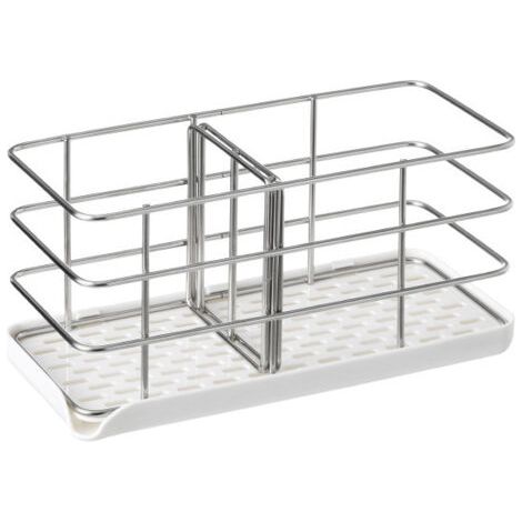Sollbry Porte-éponge en Acier Inoxydable, Multifonctionnel pour évier de Cuisine, Organisateur d'évier, Plateau égouttoir à Vaisselle, Porte-Savon, Panneau de Suspension réglable