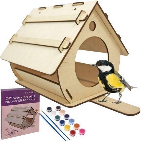 Northix Comedero para pájaros Maaleo 22585 madera marrón (1/5)