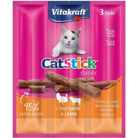 ALIMENTO PER GATTI 'CAT-'STICK MINI' gusto tacchino e agnello - cf. 18 gr.