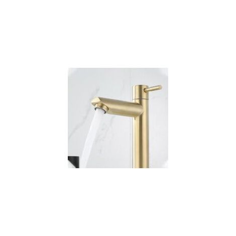 Rubinetto bagno retrò G1/2(S), miscelatore per lavabo in oro spazzolato, rubinetto acqua fredda retrò per spogliatoi - Crezuo