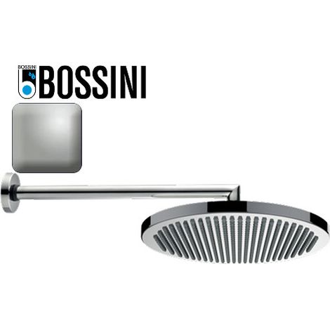 Ensemble pomme de tête douche 280mm bras à angle nickel satiné Apice - Bossini H70430H094