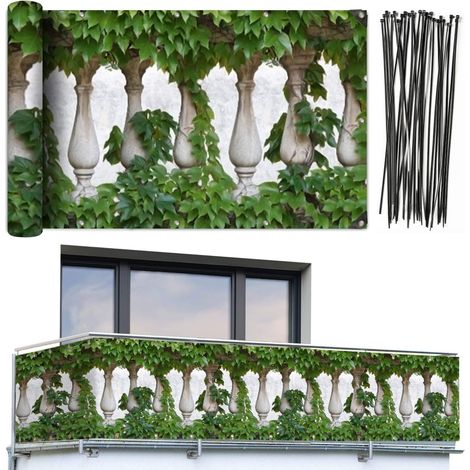 Maximex 9939970500 Protezione Frangivista per Balcone, Edera, 5 M, Multicolore (1/4)