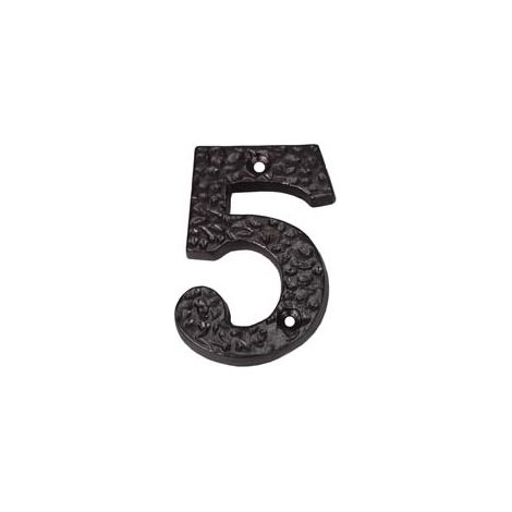 NUMERO CIVICO 5 IN FERRO NERO OPACO