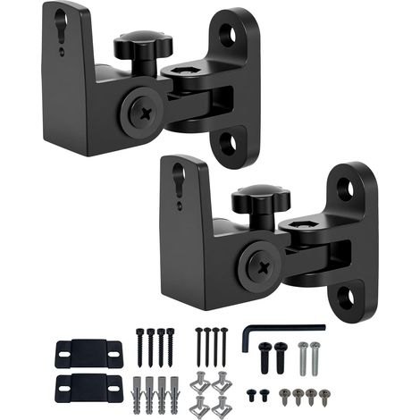 BS-218pro Support Mural pour Enceintes pour Petites Enceintes, Support Enceinte Murale, Poids Max 30 lbs (2 Packs Noirs) (1/5)
