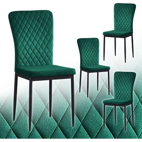 Set of 6 Velvet Dining Chairs High Back Kitchen Counter chairs home & restaurants& Lounge Leisure&Living Room(Green,4pcs)