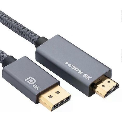 Câble adaptateur DisplayPort vers HDMI - 8K 30 Hz, 3 m tressé, (1/5)