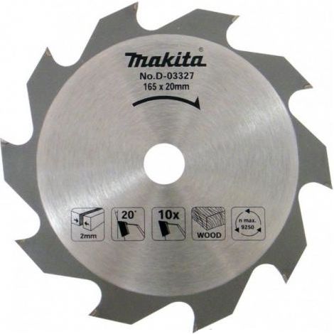 Makita D-03327 Lama Sega Circolare Standard T.C.T. 165x20mm 10T Legno