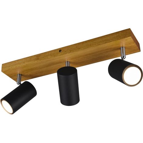 Spot de plafond orientable 3xGU10 noir mat VANTOS Trio en métal, style scandinave (1/2)