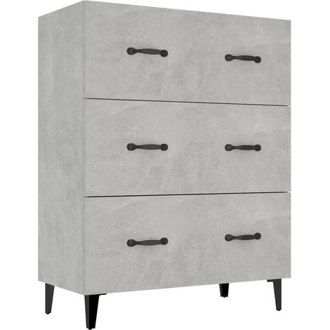 Credenza buffet cassettiera mobile contenitore organizer cucina soggiorno soggiorno 69,5 x 34 x 90 cm derivati del legno grigio 020032024