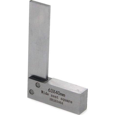 Règle d'angle droit de précision en acier 63x40mm – Un outil de mesure d'angle droit adapté à l'usinage et au travail du bois. (1/4)