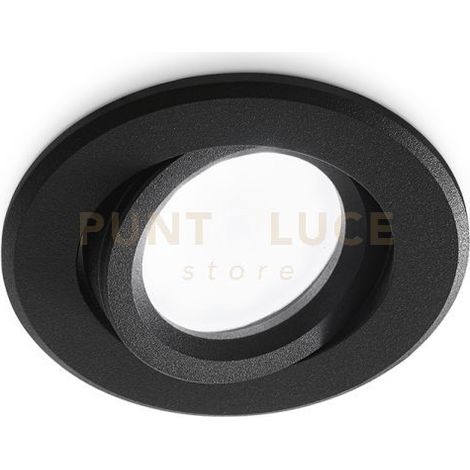 GFA132- FARETTO DA INCASSO ORIENTABILE IN ALLUMINIO COLORE NERO OPACO D.8,5CM 1 LUCE ATTACCO GU10