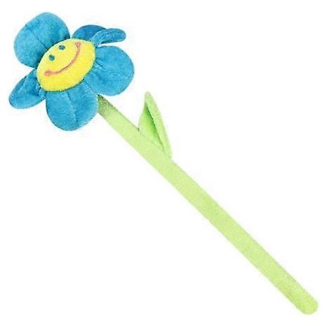 Fleur en peluche avec tiges flexibles et visage souriant, jouet en peluche pour la décoration intérieurebleu (1/5)