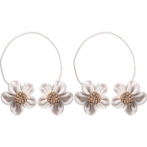 Clip para cortinas con diseño floral bohemio - Beige (1/5)