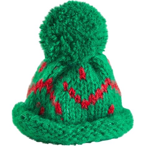 Chapeau De Noël - Décoration Pour Sommet D'Arbre De Noël - En Laine - 6 x 6,5 cm - 1 Pièce (1/5)