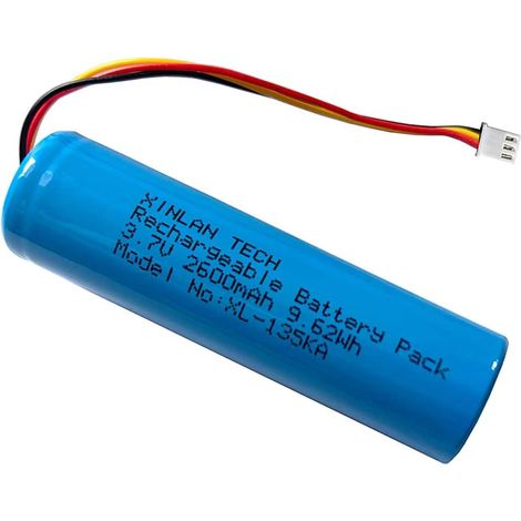 18650 1s1p 2600 mAh 3,7 V batterie au lithium-ion rechargeable avec connecteur Jst XH2.54/3p pour l'électronique DIY, jouets, éclairage et appareils Bluetooth (1/5)