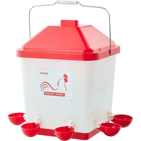 Eau propre au poulailler : abreuvoir automatique pour poules, 19 L avec 6 ports et remplissage automatique (1/5)