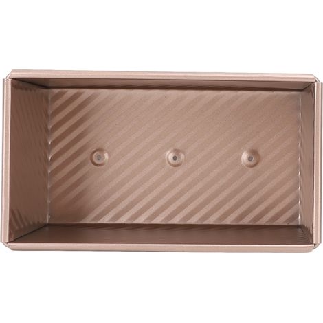 Stampo antiaderente per il pane, utensili da forno per la panificazione, scatola per il pane in acciaio al carbonio ondulato, color oro senza coperchio. (1/5)