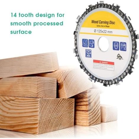SABIR-Disque à chaîne pour meuleuse d'angle 14 dents 12522 mm HB023 - Outils pour le travail du bois (1/4)