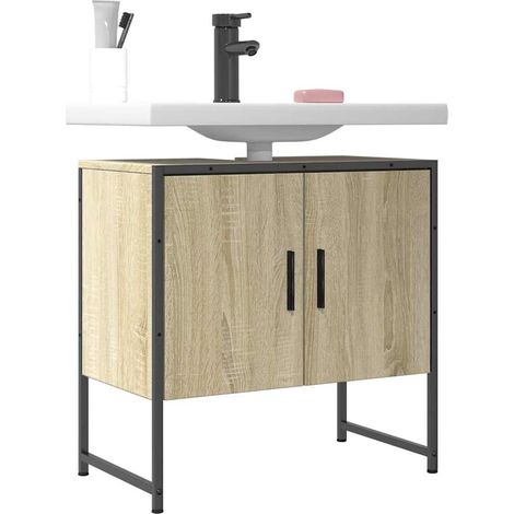 Waschbeckenunterschrank Sonoma-Eiche 60x33x60 cm Holzwerkstoff