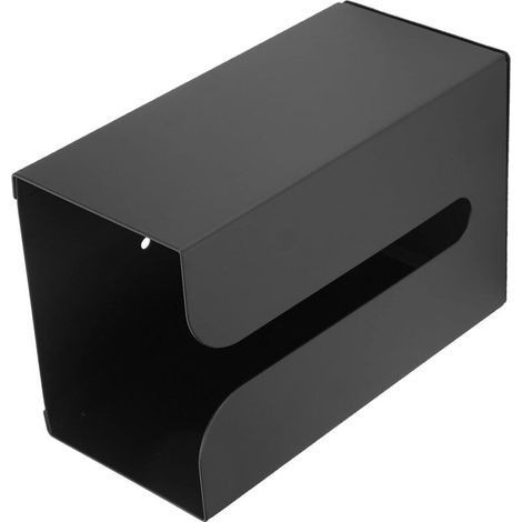 Black Tissue Box Wall Mounted Toilet Paper Holder, Wall Mount Bathroom Organizer Nordic Decor Space Aluminum for Kitchen, Bathroom, Toilet