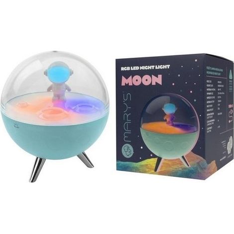 L谩mpara de noche LED RGB azul luna