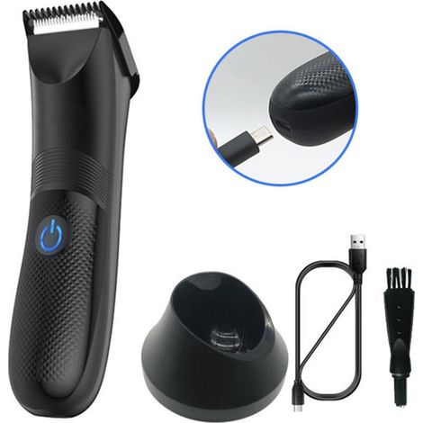 Épilateur électrique pour poils de poitrine homme avec tondeuse à poils des aisselles rechargeable, facile et indolore pour le nettoyage du visage-AquaForge (1/5)