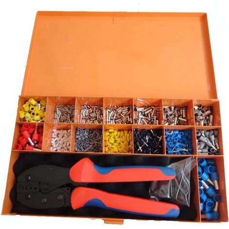 Pince à dénuder Boîte à outils en fer avec pince à sertir de 0,5 à 4 mm² et trousse à outils en métal à plusieurs bornes