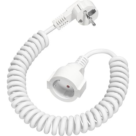 Electrical Extension Cable, IP20 Extension Cable for Home, Office, Schuko Extension Cord, White (1/5)