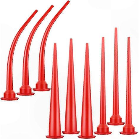 9 embouts courbes en plastique pour applicateur de calfeutrage, outil d'extension de seringue à mastic, lot de 9 buses flexibles de précision (1/5)