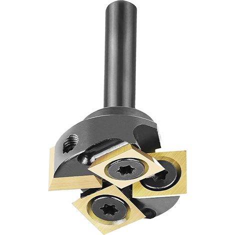 Fraise à surfacer les dalles, queue de 6,35 mm (1/4"), diamètre de coupe de 25,4 mm (1"), revêtement ATS, plaquettes carbure 2+2 dents, fraise CNC pour le surfaçage de bois tendre et dur. (1/5)