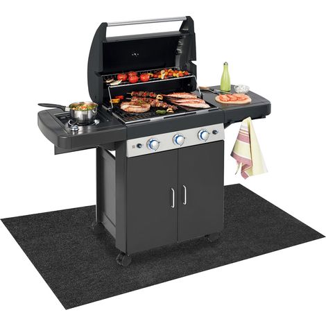 TolleTour Grillteppich, Grillmatte 100x120 cm, rutschfeste Unterlage für Grill und Outdoor-Geräte, ölbeständig, Bodenschutz für Garten und Terrasse
