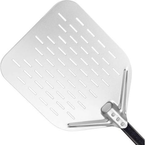 – Pelle à pizza perforée 40 x 30 cm – Poignée en bois – Aluminium anodisé résistant à la chaleur – Pour cuisines professionnelles (1/5)