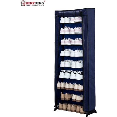 Herzberg HG-8076: Zapatero organizador pequeño de 9 niveles azul (1/5)