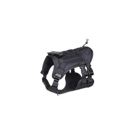 Grande sangle tactique pour chien, sans tension, facile à porter, sangle de gilet réglable, NOIR - S (1/5)