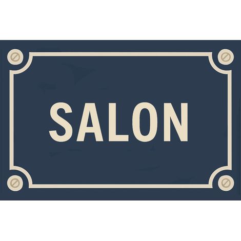 Plaque de porte en métal  Salon  Style plaque de rue (1/2)