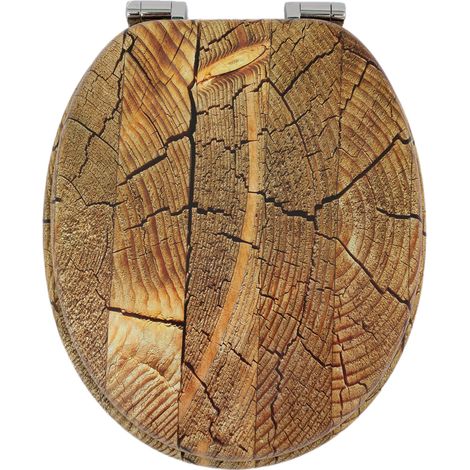 Abattant WC en MDF avec fermeture douce, texture vintage effet bois rustique (1/5)