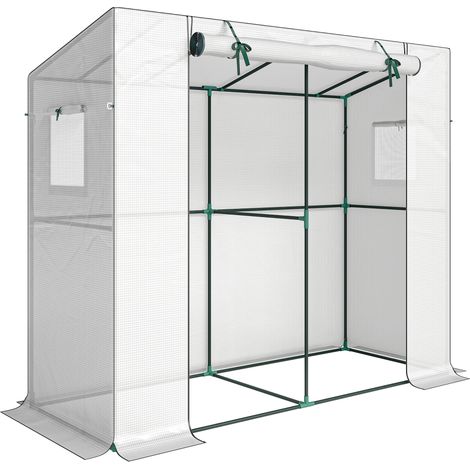 GagaMini serre adossable avec porte enroulable et fenetres en filet (1/5)