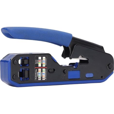 All-in-One Network Cable Crimping Tool, RJ45 Crimping Tool Kit for Cat5, Cat5e, and Cat6, Ethernet Crimping Tool with 8P8C Connectors and Cutting, Stripping, and Crimping Functions (1/5)