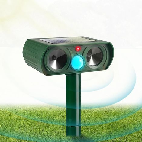 Solar Ultraschall Katzenabwehr Outdoor Katzenabwehr Einstellbare Empfindlichkeit und Frequenz Ultraschall Katzenabwehr zur Abwehr von Schädlingen Gartenschutz Movime (1/5)
