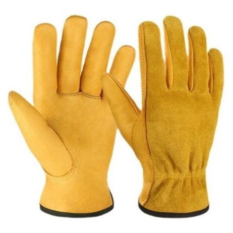 Pair paires de gants de jardinage résistants aux épines pour homme et femme, respirants et confortables, gants de travail de sécurité en cuir durable pour jardin, cour, mécanicien, soudure (1/4)