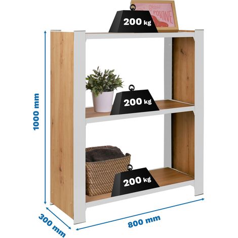 Estantería SIMONRACK Officlick 3/300 wood 800 blanco/roble nodi
