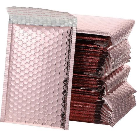 Enveloppes matelassées dorées pour le rangement à utiliser avec 25 pochettes à bulles pratiques. (1/5)