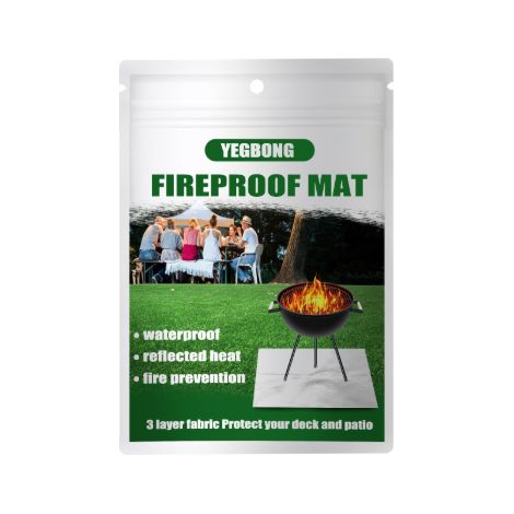 Tapis De Protection Pour Feu De Camp - Isolation Thermique - Compatible Avec Foyers Extérieurs Et Barbecues - 120 X 120 Cm - 3 Couches (1/5)
